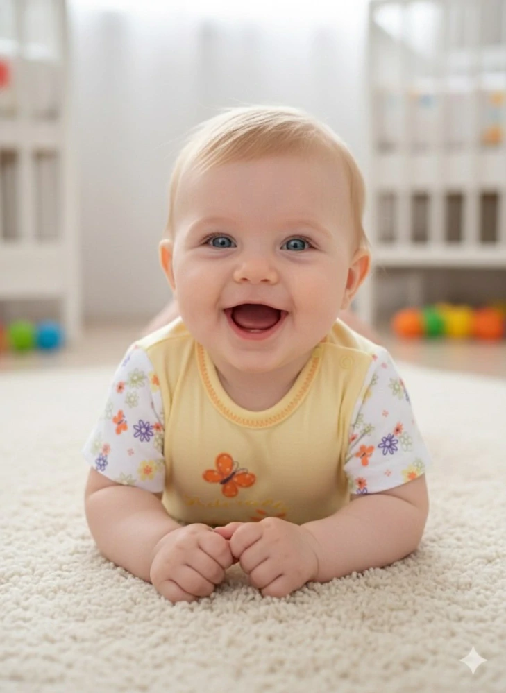 Kojenecké body krátký rukáv Ewa Jáš žluté