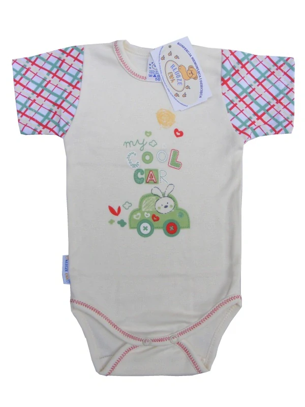 Kojenecké body krátký rukáv Ewa Jáš krémové