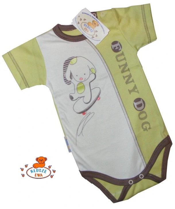 Kojenecké body krátký rukáv Ewa Hipcio zelené