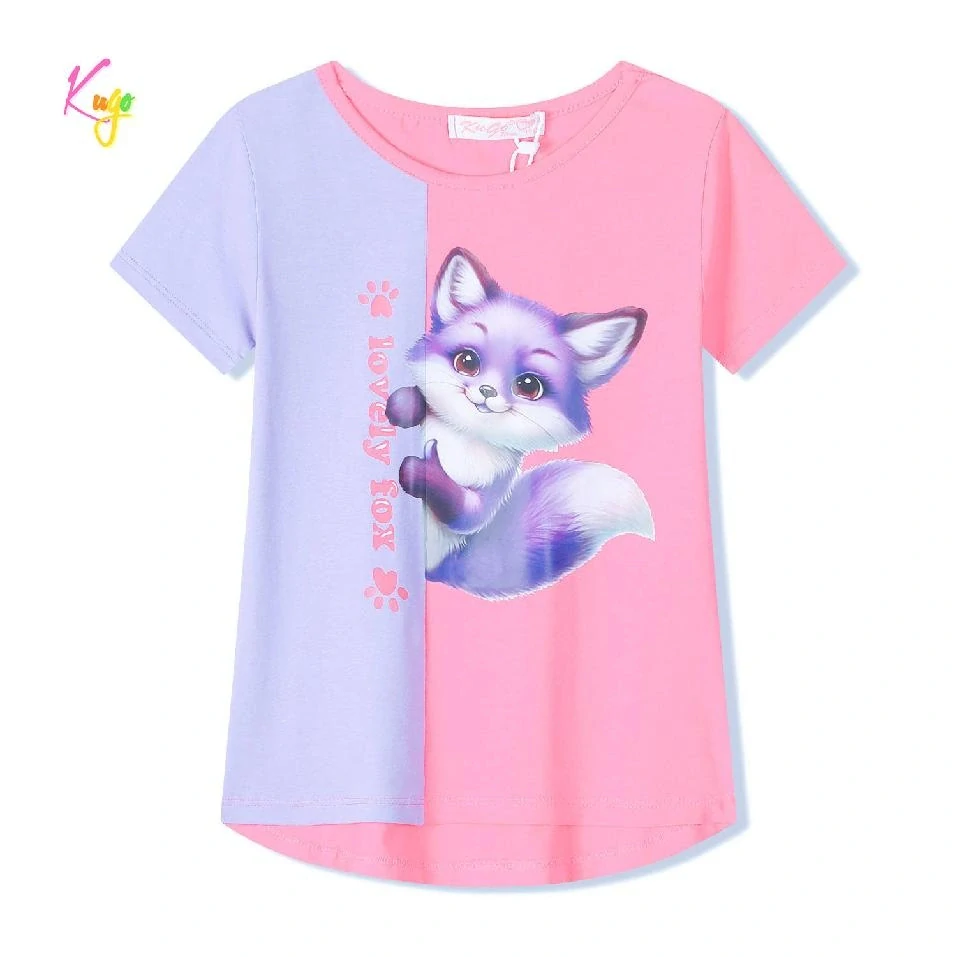 Dívčí tričko krátký rukáv Kugo DC9406 světle růžové