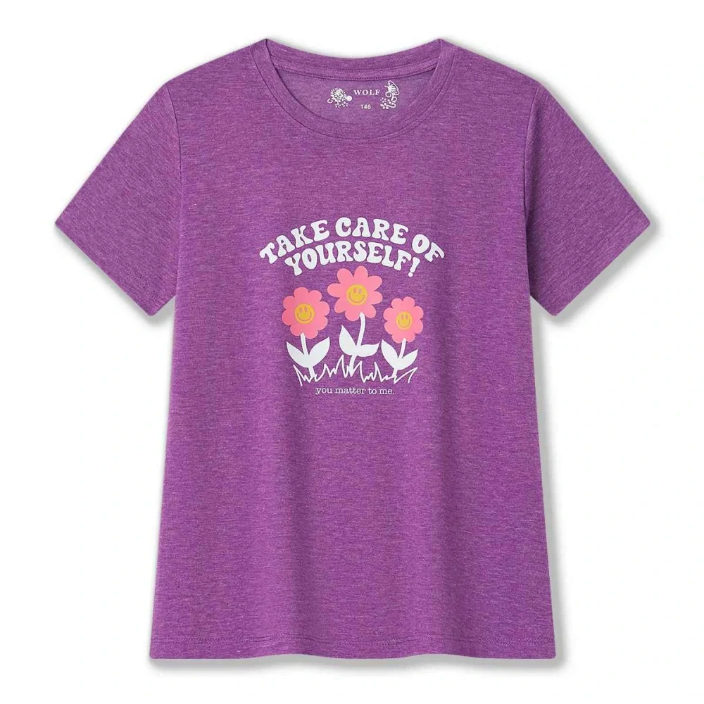 Dívčí tričko krátký rukáv Wolf S2516B fialové