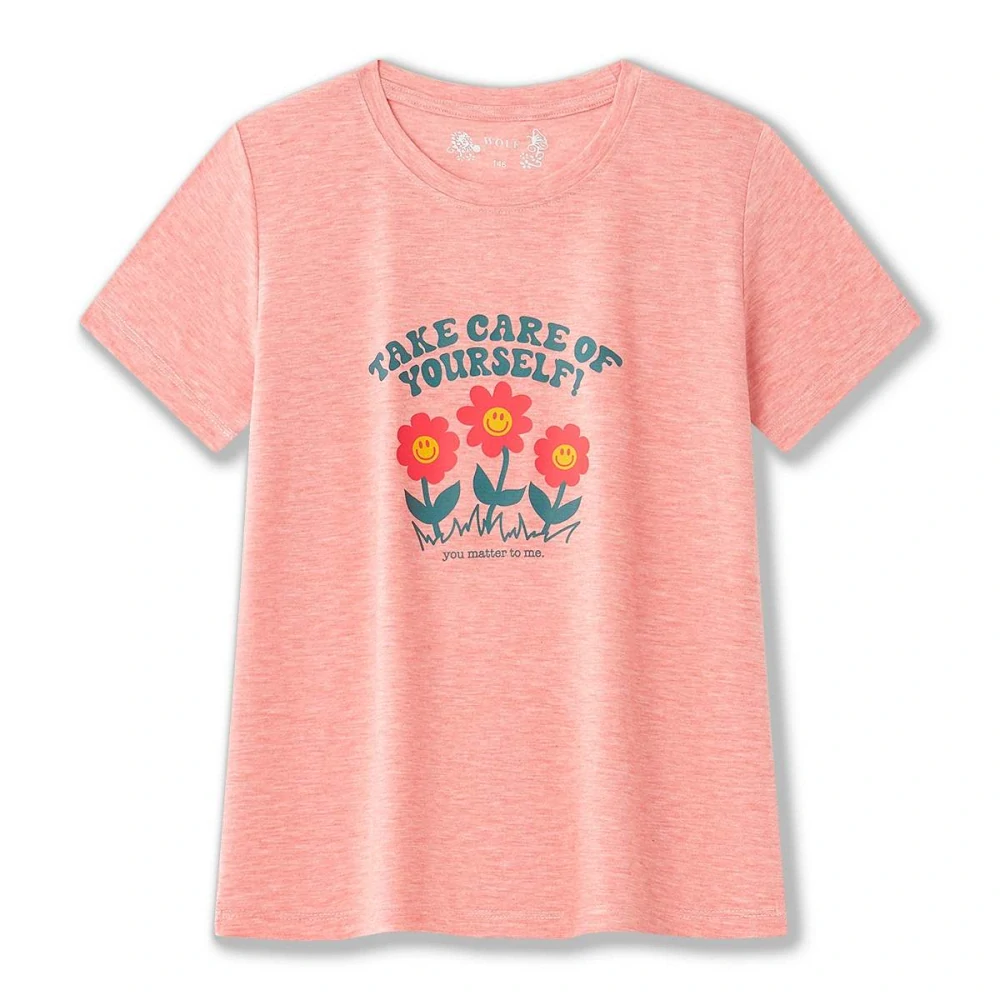 Dívčí tričko krátký rukáv Wolf S2516B lososové