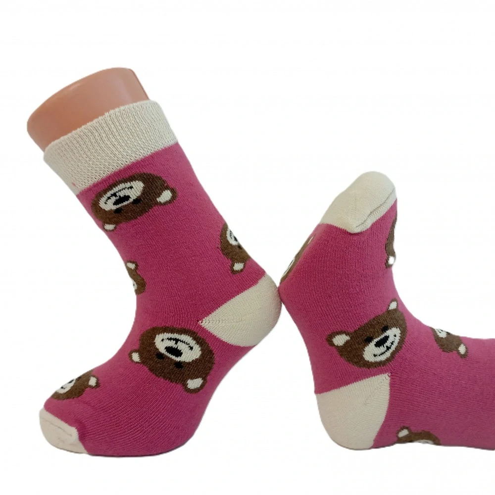 Dětské zimní termo ponožky Trepon Bear růžové