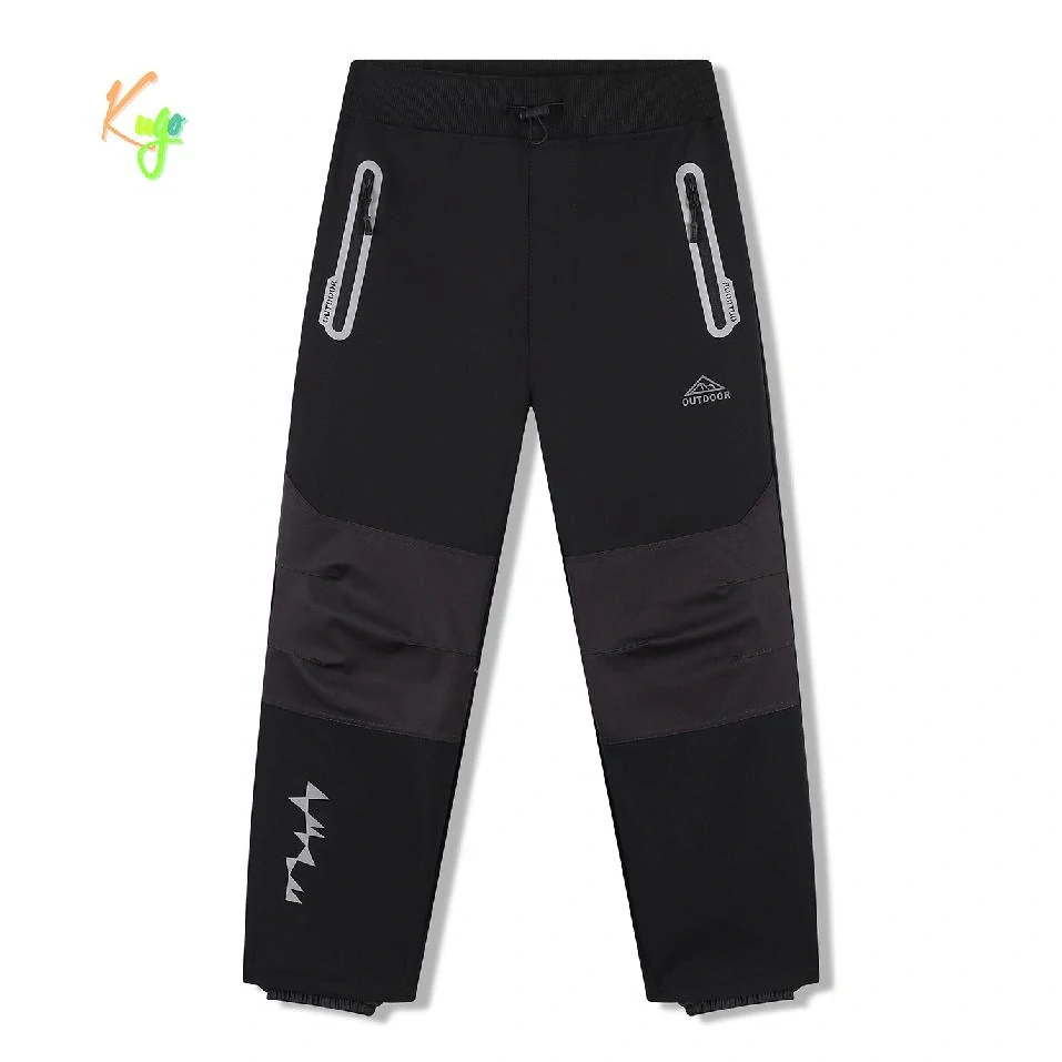 Dětské softshellové kalhoty nezateplené Kugo HK5303 černo-šedé