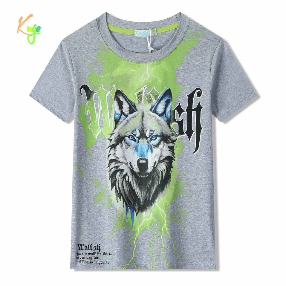 Chlapecké tričko krátký rukáv Kugo DC9410 šedý melír