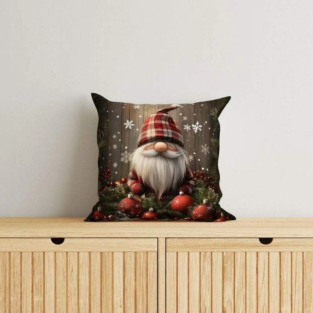 Vánoční povlak na polštářek Trpaslík ozdoby micro 40x40 cm