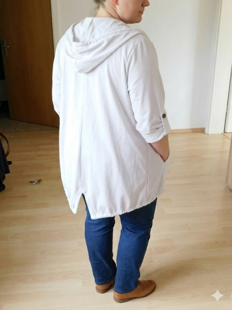 Dámský mikinový kardigan Sára - bílá