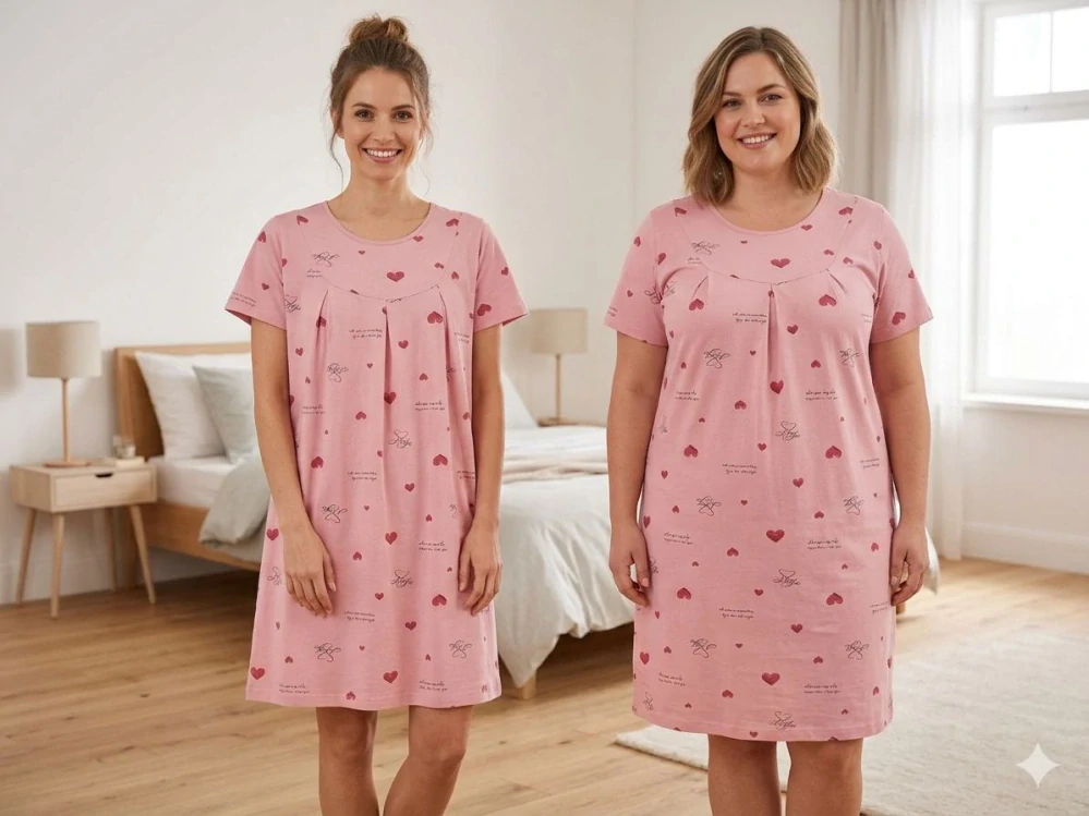 Dámská noční košile krátký rukáv Wolf D2534 lososová