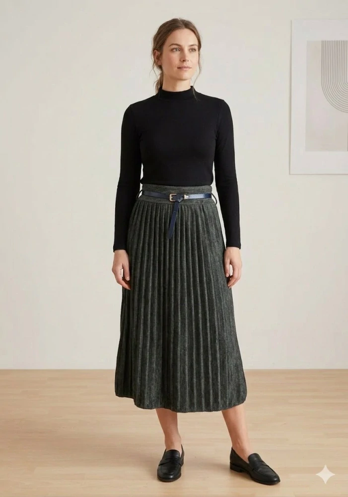 Dámská sukně úpletová Josefína tmavá khaki