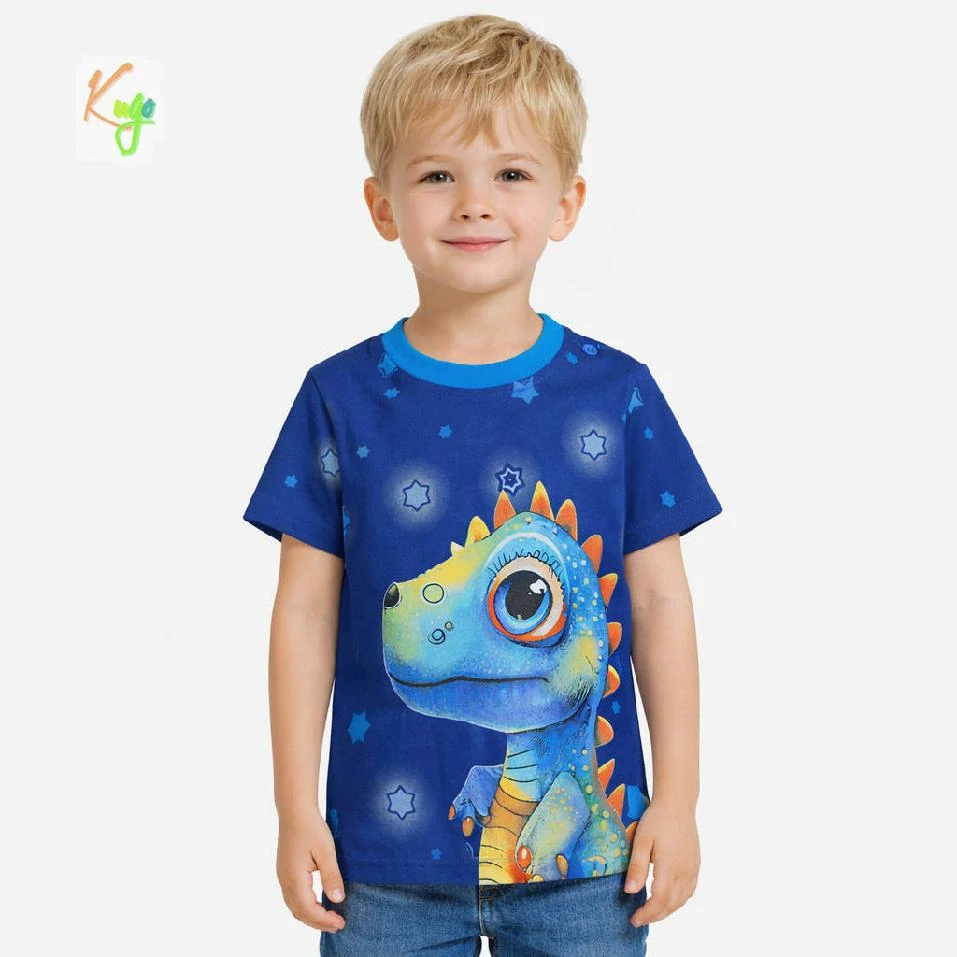 Chlapecké tričko krátký rukáv Kugo FC0369 modré s dinem