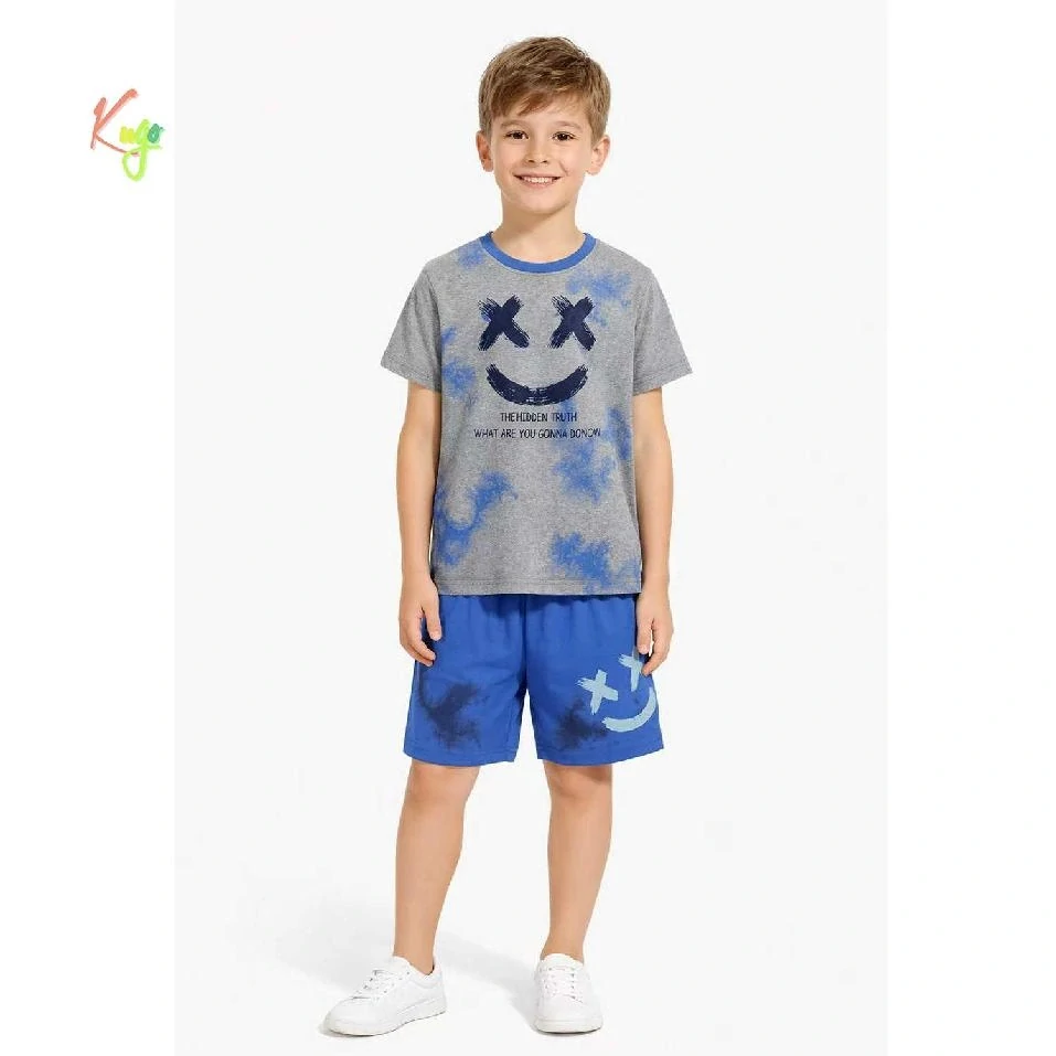 Chlapecké letní pyžamo (krátké) Kugo MP5886 šedé