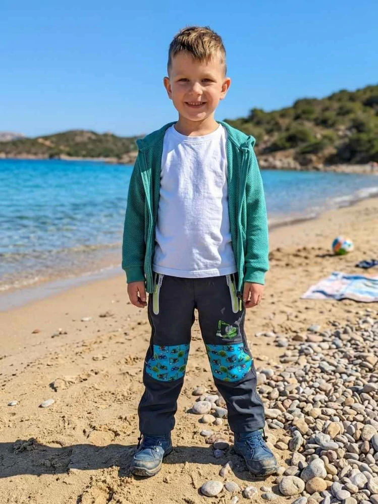 Chlapecké softshellové kalhoty letní Kugo HK8587 šedé