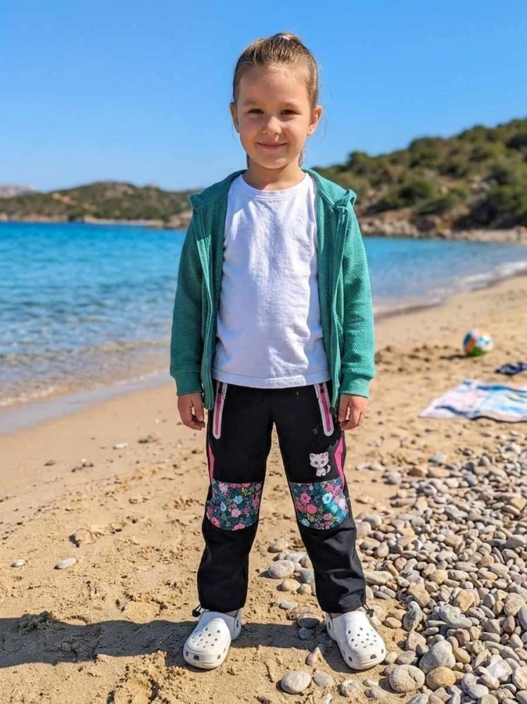 Dívčí softshellové kalhoty letní Kugo HK8587 černé