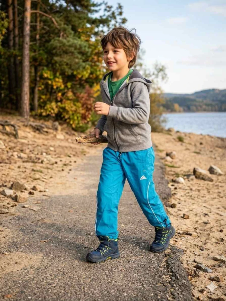 Dětské šusťákové kalhoty Kugo H216B modré