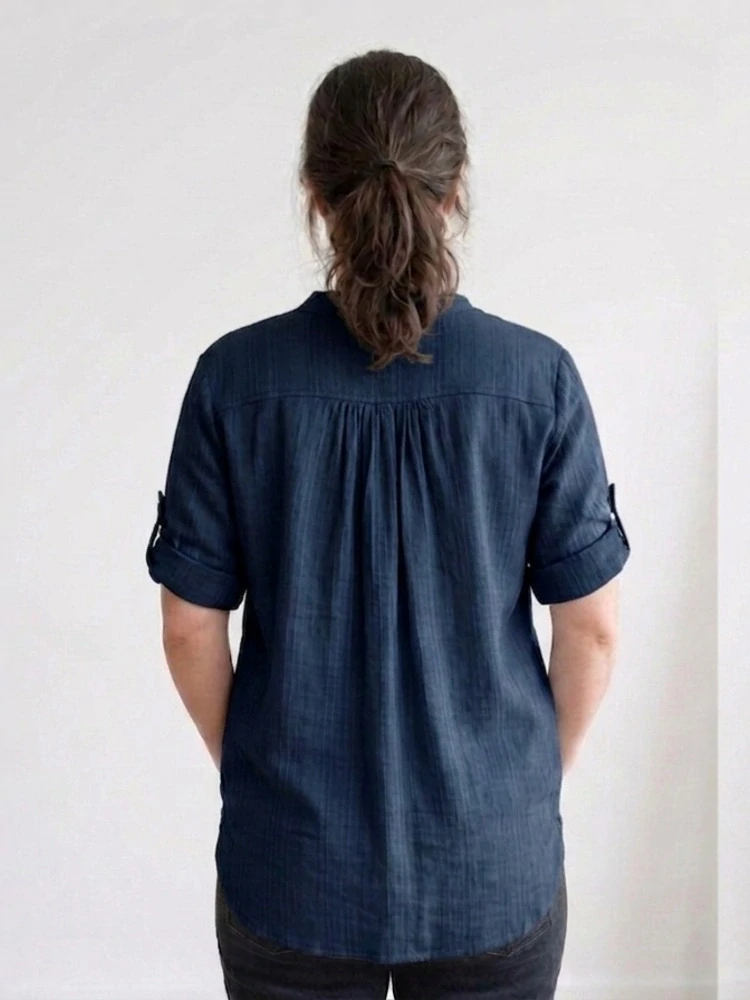 Dámské viskózové halenkové tričko Sára tmavě modré