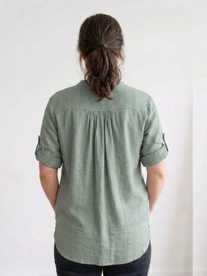 Dámské viskózové halenkové tričko Sára khaki