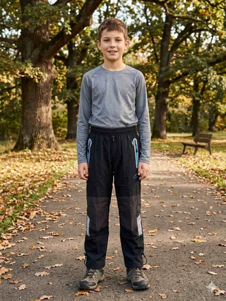 Dětské outdoorové kalhoty plátěné Kugo FK7616 modré zipy