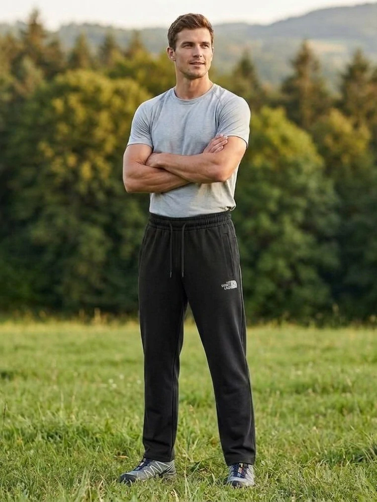 Moderní pánské rovné tepláky Kugo ZT8843 černé