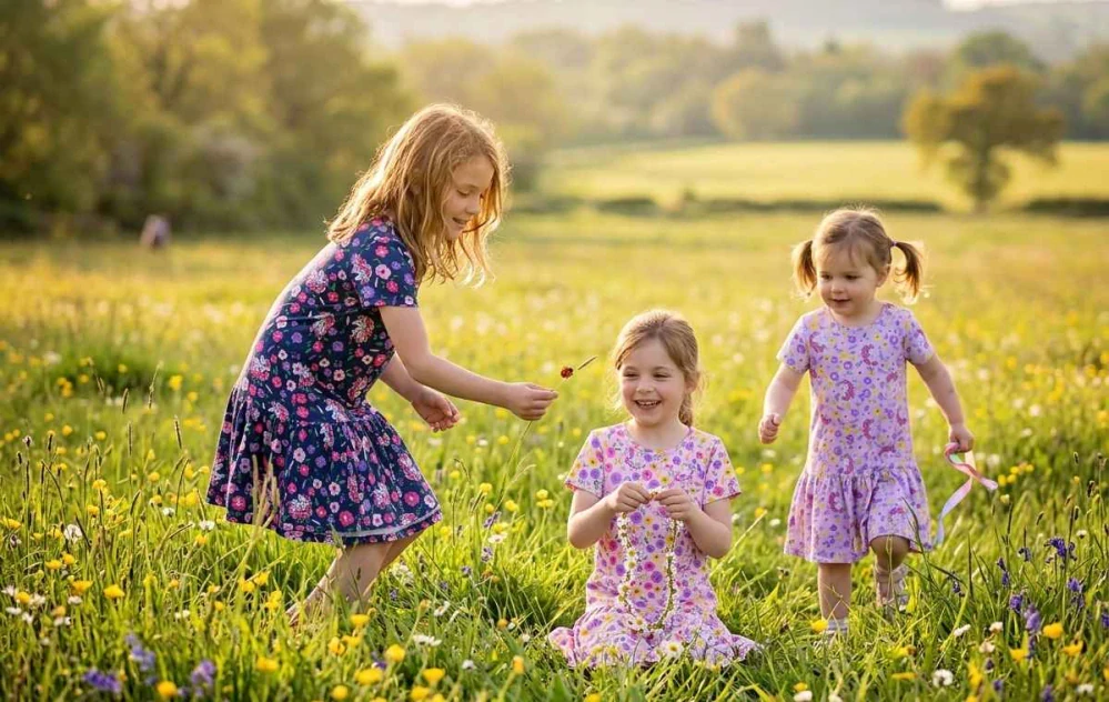 Letní bavlněné dívčí šaty Kugo SS3586 tmavě modré