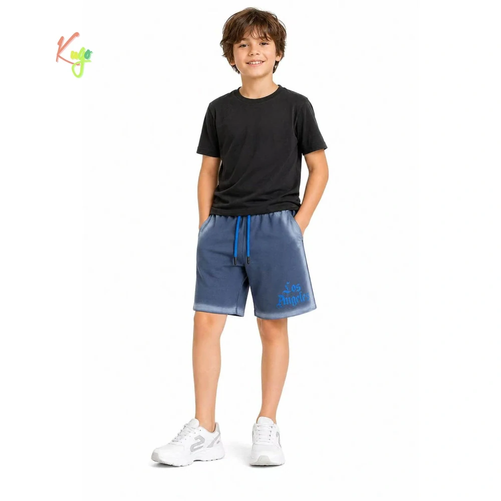 Trendy chlapecké kraťasy Kugo ZS8829 šedomodré