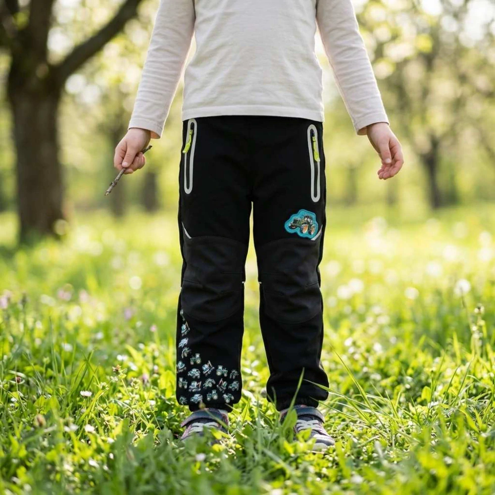Chlapecké softshellové kalhoty zateplené Kugo HK5850 černé