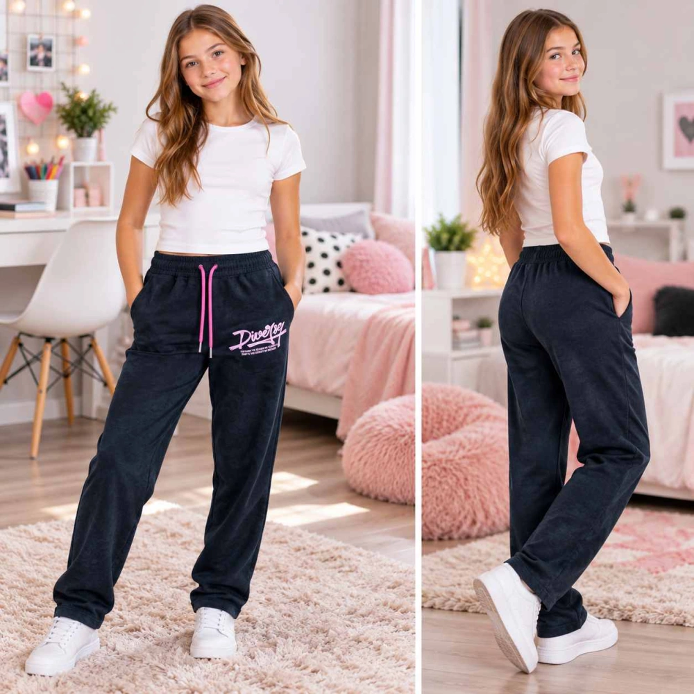Trendy dívčí tepláky Kugo ZM8881B černé