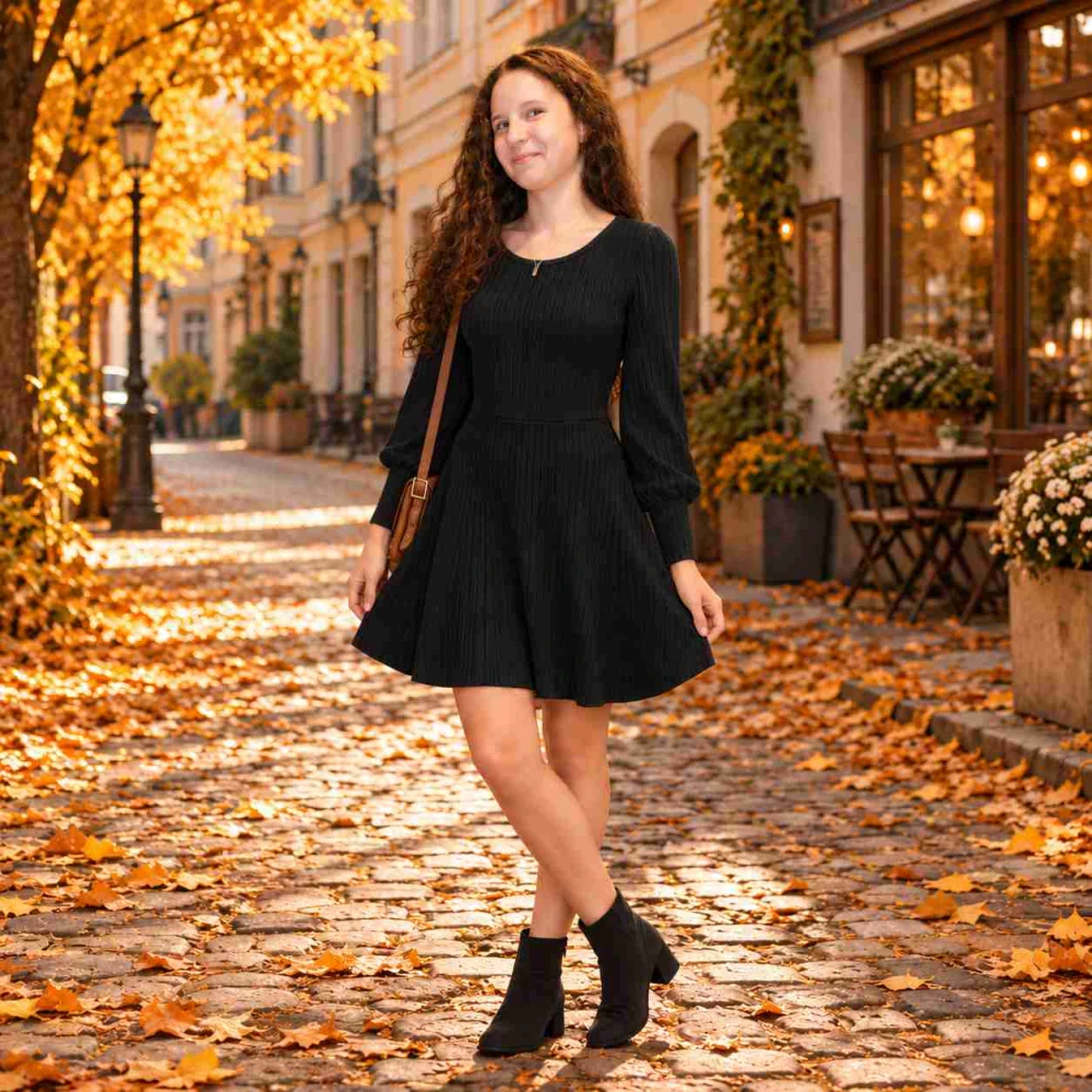 Elegantní podzimní dámské šaty Ellen černé