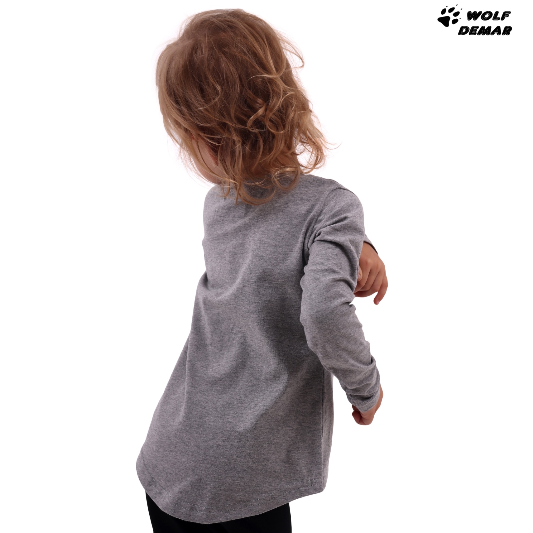 Dívčí tunika JOŽÁNEK dlouhý rukáv šedý melír