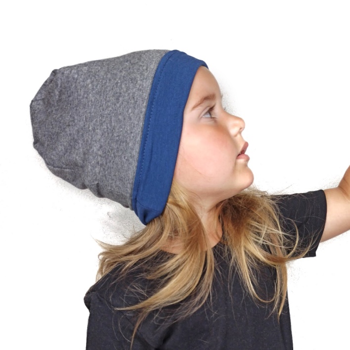 Dětská oboustranná čepice JOŽÁNEK, tm. šedý melír + jeans