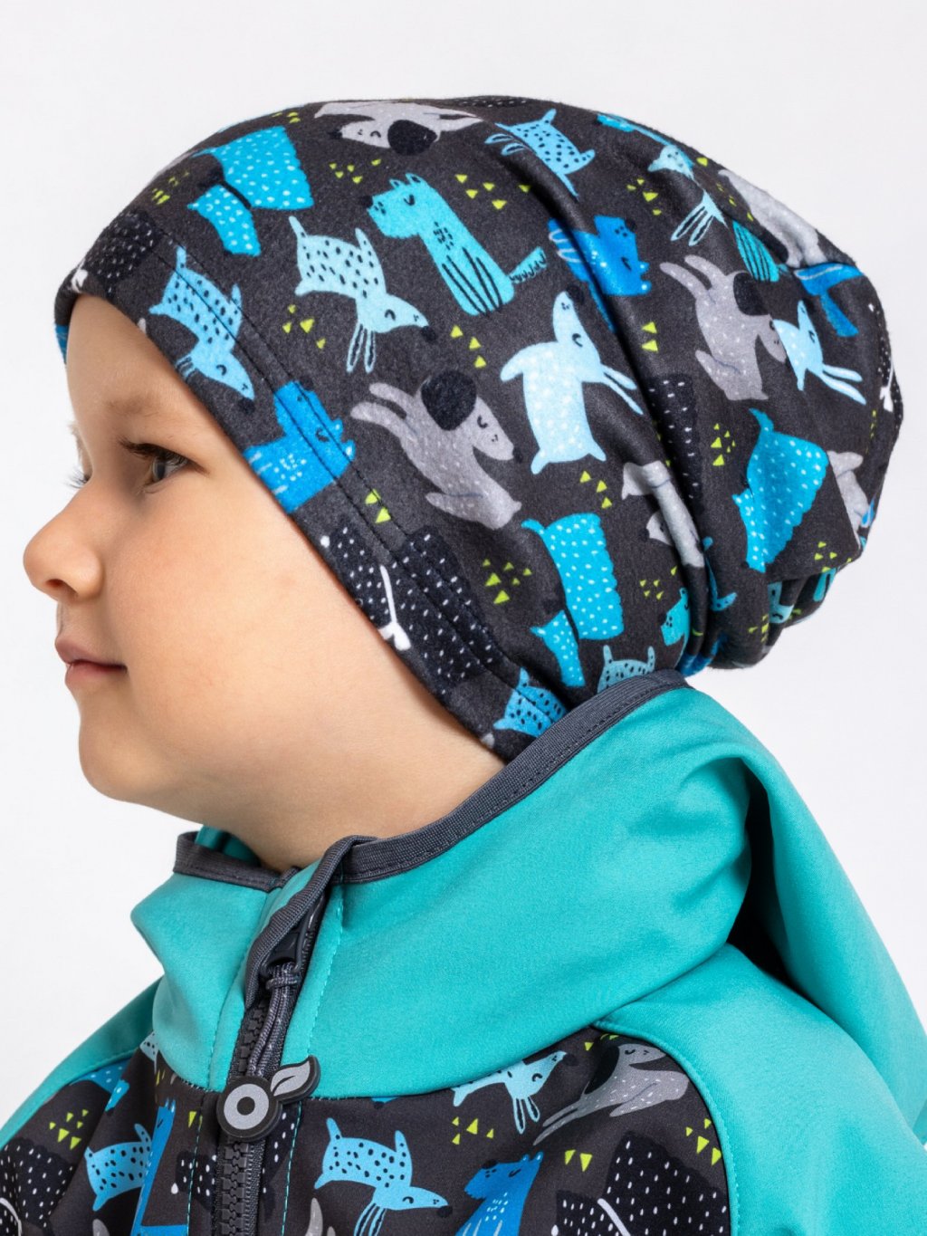 UNUO Dětská fleecová čepice Homeless, pejsci