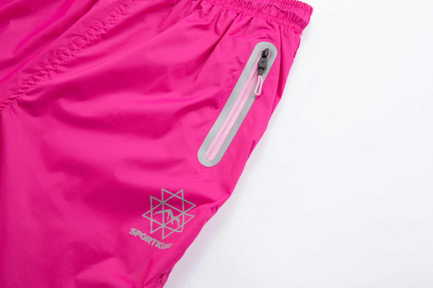 Šusťákové kalhoty s bavlněnou podšívkou KUGO HK9006 růžové