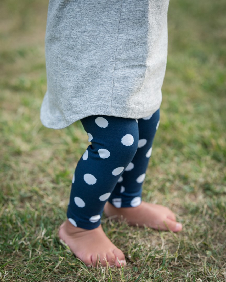 Dětské legíny JOŽÁNEK modré s puntíky