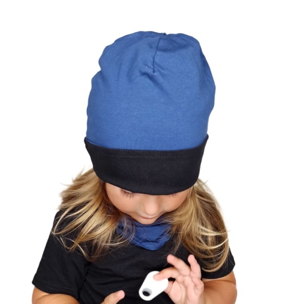 Dětská oboustranná čepice JOŽÁNEK, černá + jeans