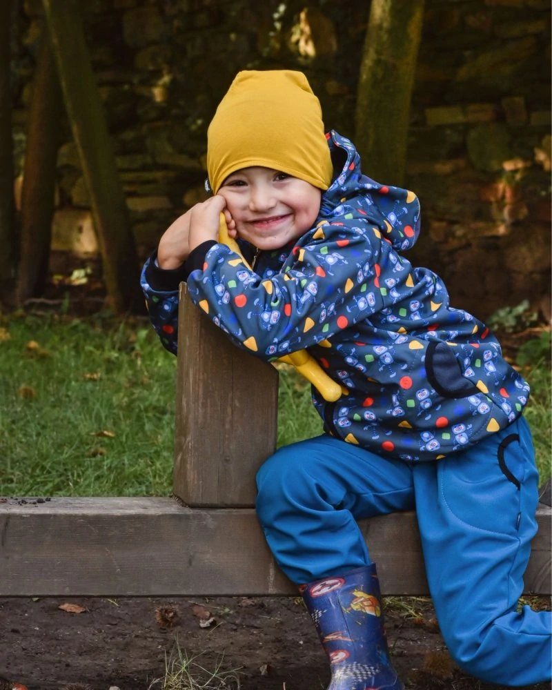 JOŽÁNEK Dětské softshellové kalhoty, petrolejové