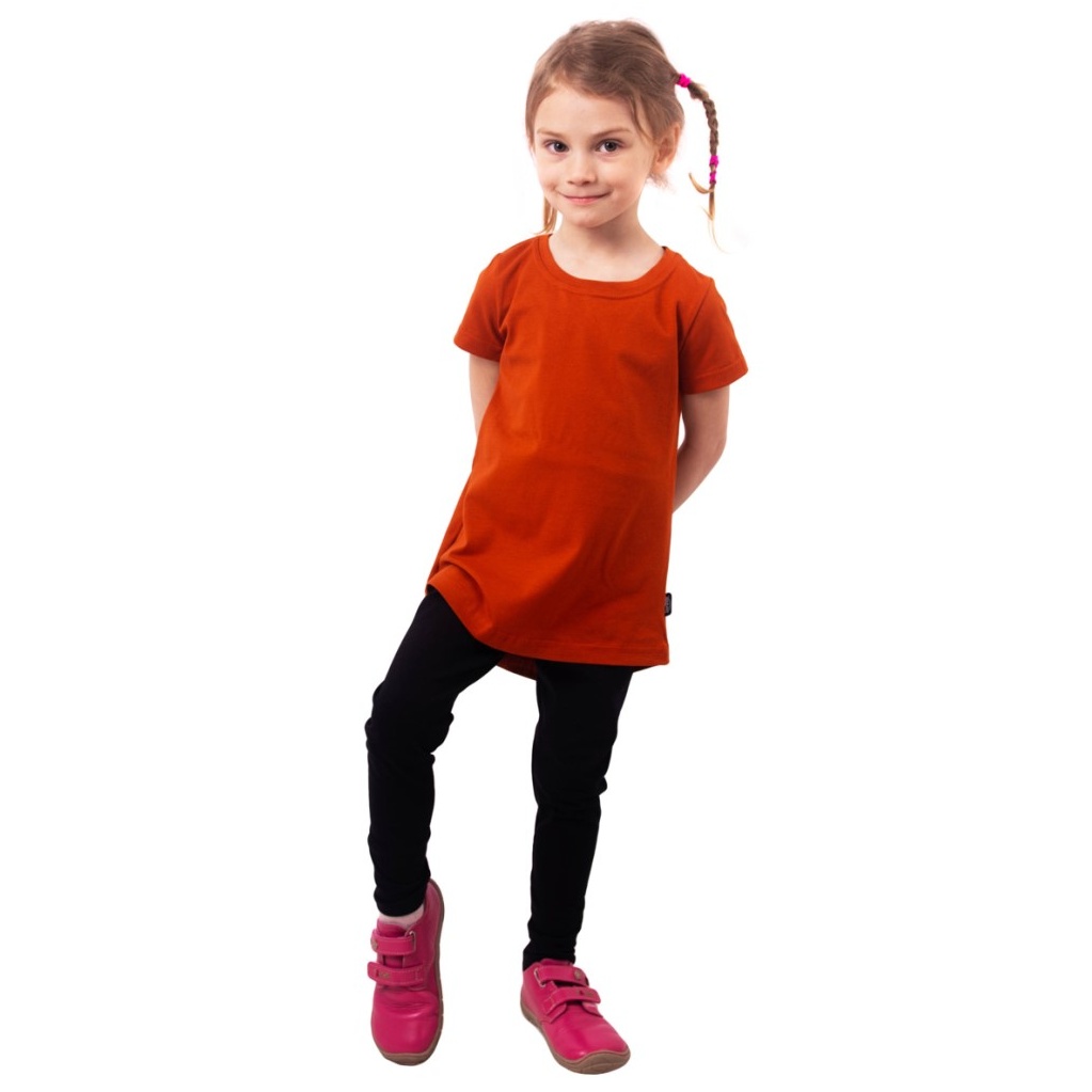 JOŽÁNEK Dívčí tričko krátký rukáv, skořicové