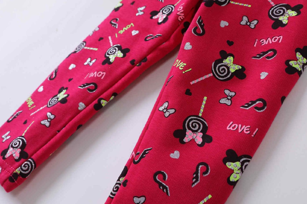 Dívčí zateplené legíny KUGO FL6703, růžové