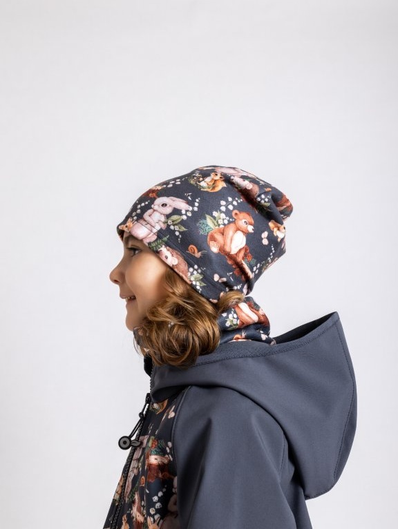 UNUO Dětská fleecová čepice Homeless, zajíček