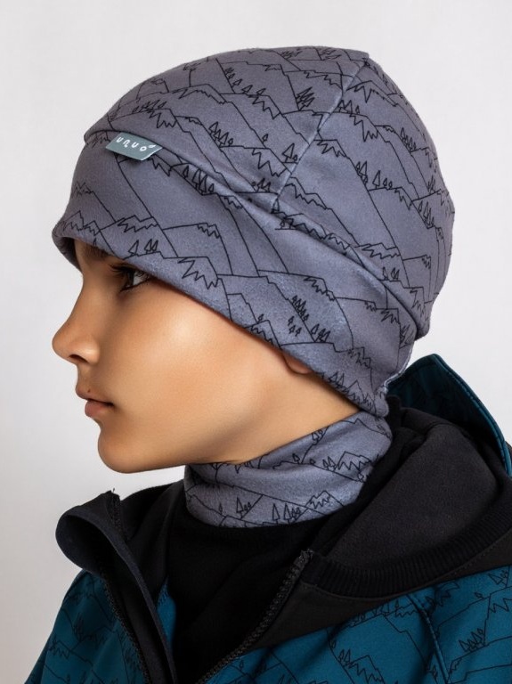 UNUO Dětská fleecová čepice Sport, hory