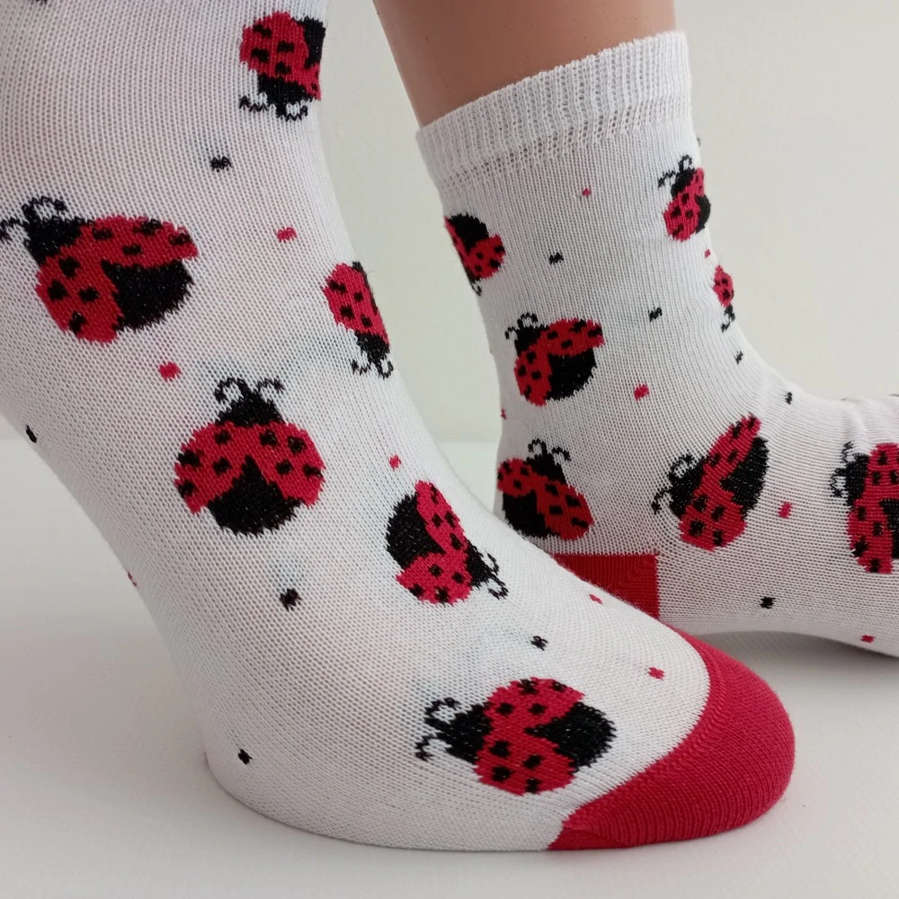 Dětské ponožky TREPON Beruška, bílo-červené