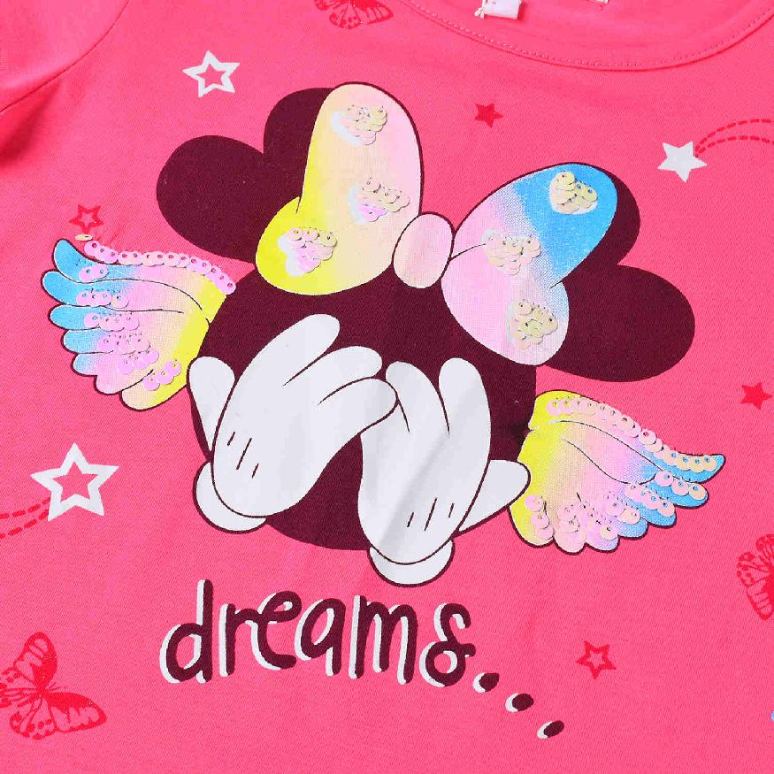 Dívčí tričko kr.r. KUGO WT0885, světle růžové