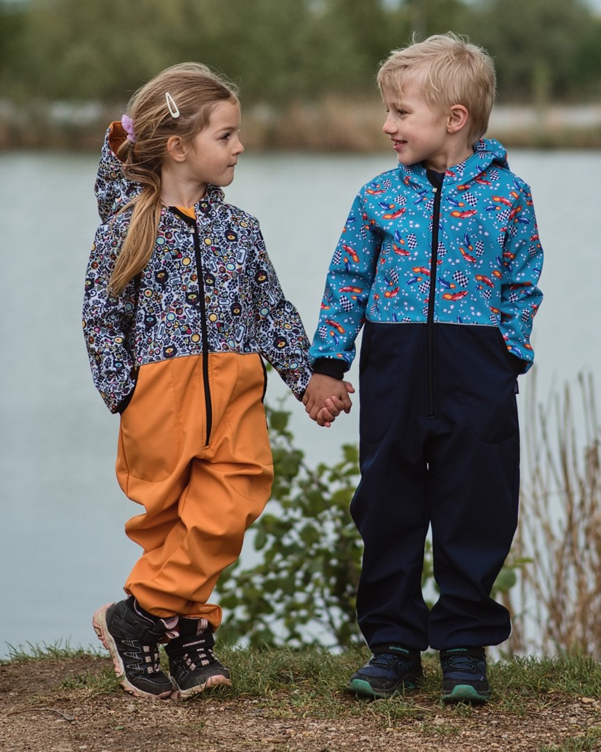 JOŽÁNEK Dětská softshellová kombinéza, jednooké kočky