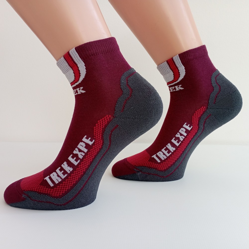 TREPON Sportovní kotníkové ponožky Karel, bordó