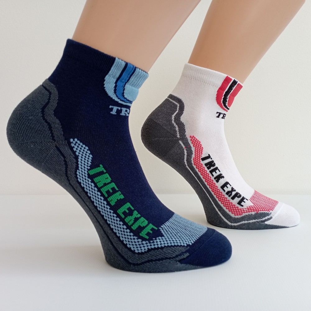 TREPON Sportovní kotníkové ponožky Karel, bílé