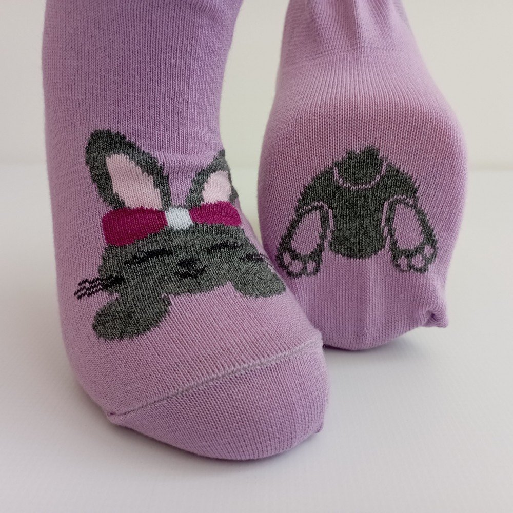 TREPON Dívčí kotníkové ponožky Bunny, fialové