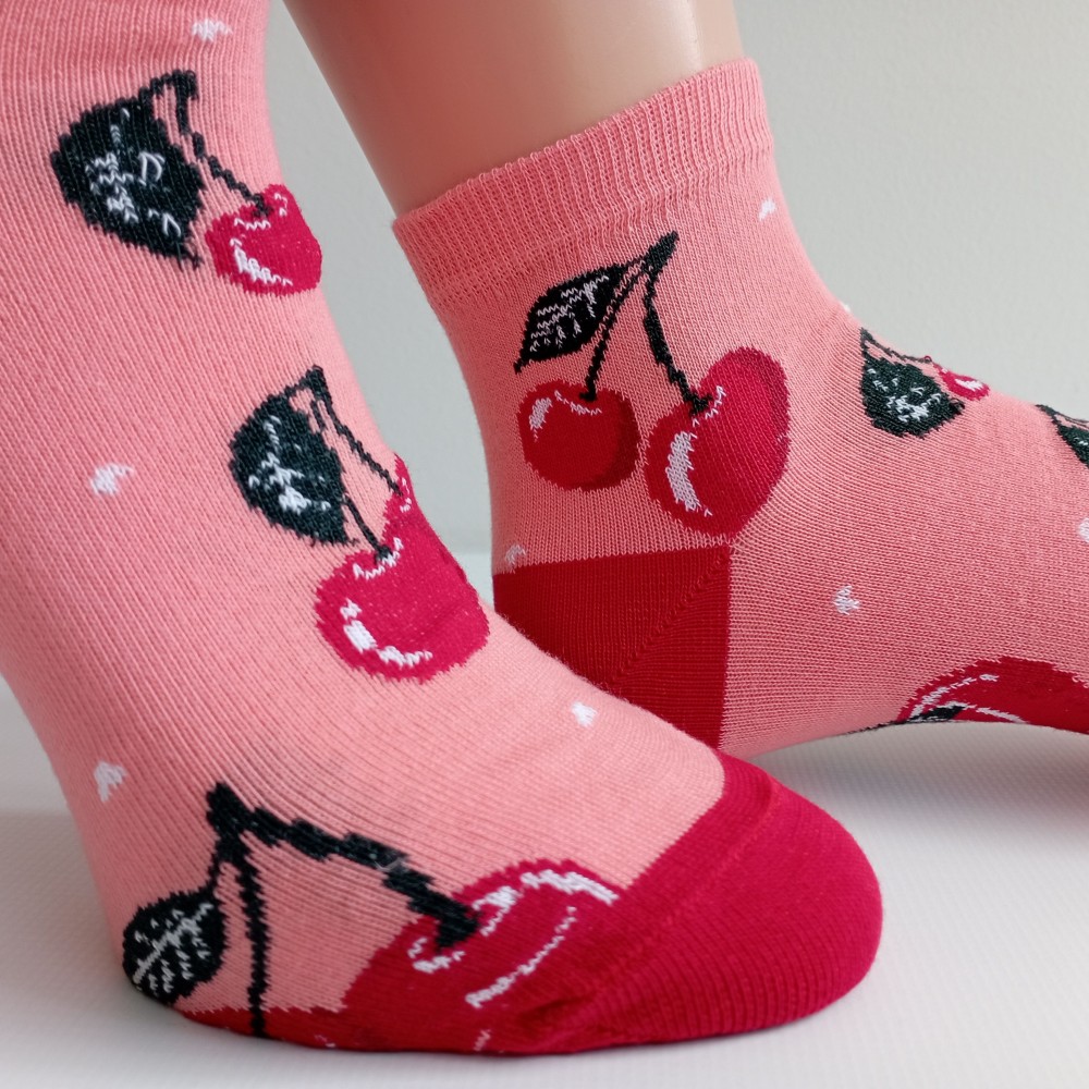 TREPON Dámské kotníkové ponožky Třešně, lososové