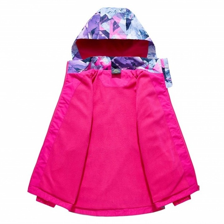 Dívčí šusťáková bunda s fleecem KUGO B2861, růžová