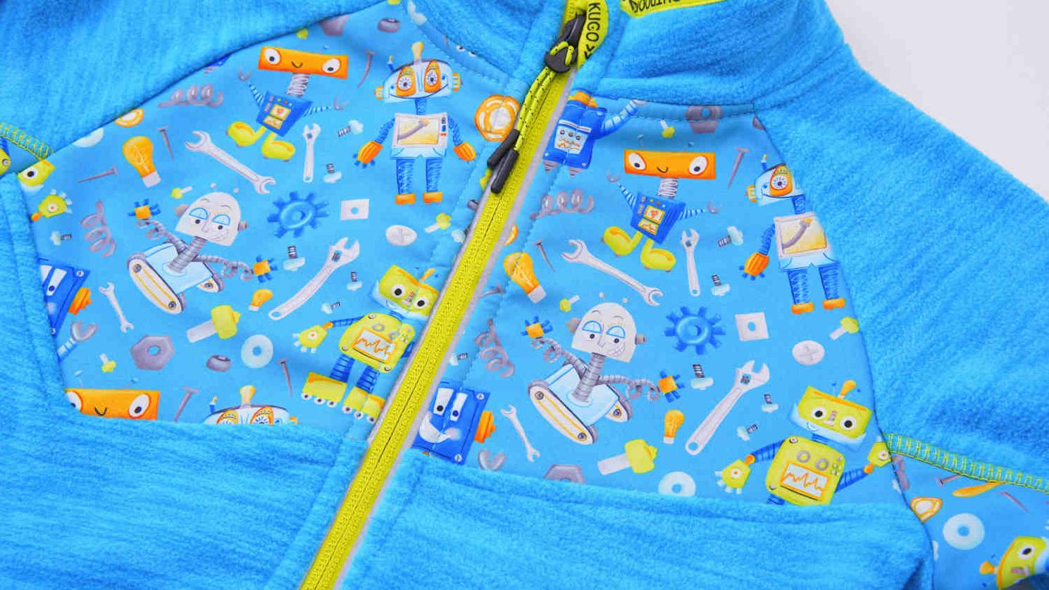 Chlapecká flísová mikina KUGO FM9707, tyrkysová