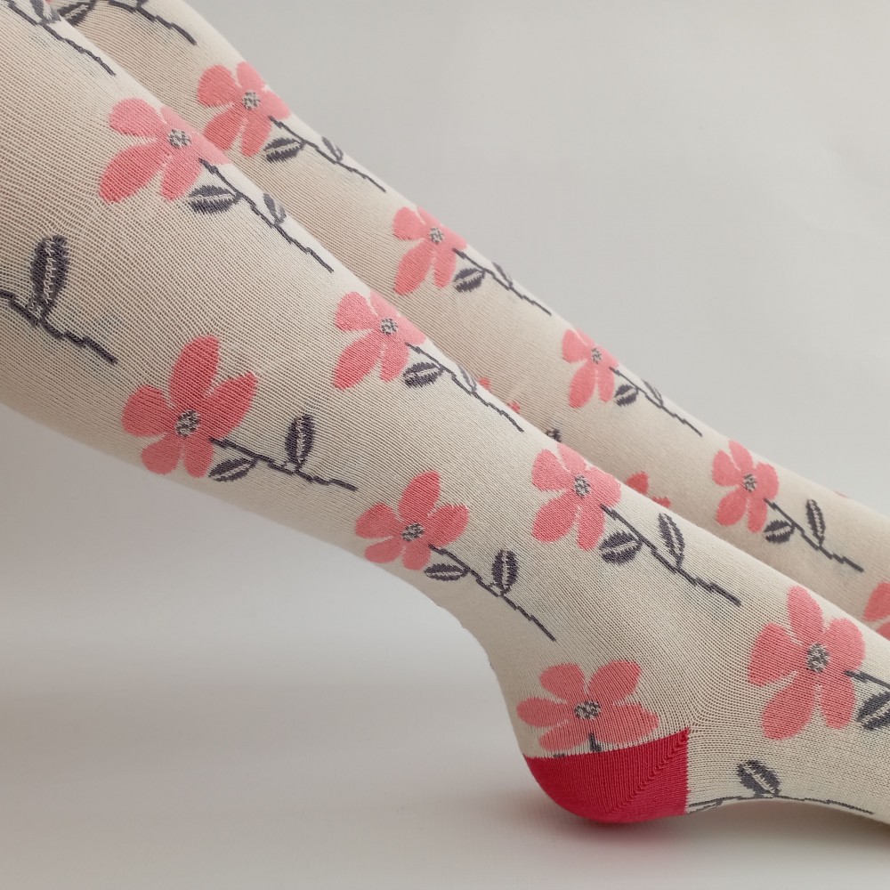 Dívčí punčocháče TREPON Sasanky, smetanové