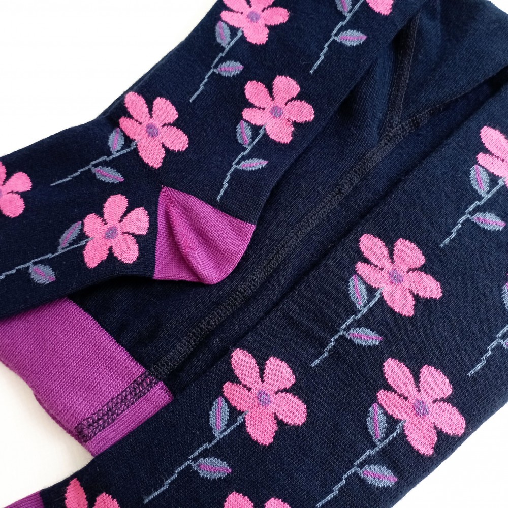 Dívčí punčocháče TREPON Sasanky, tmavě modré