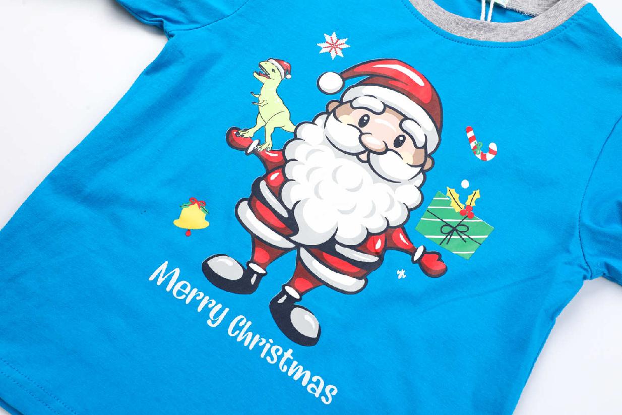 Chlapecké vánoční pyžamo KUGO MP3836, modré / šedé